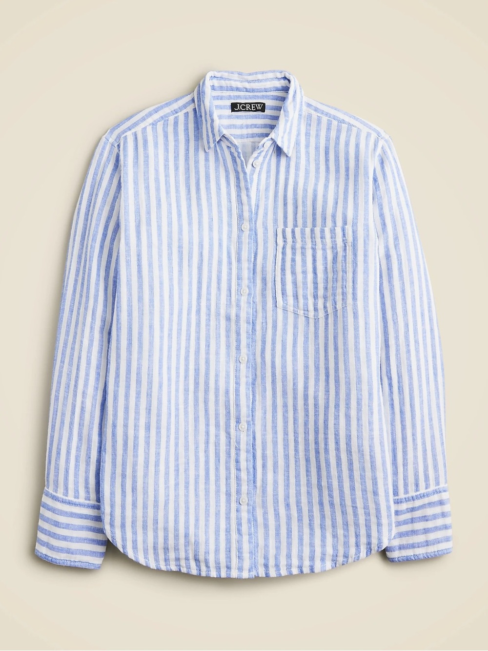 J. Crew Light Blue and White Vertical Stripe Shirt